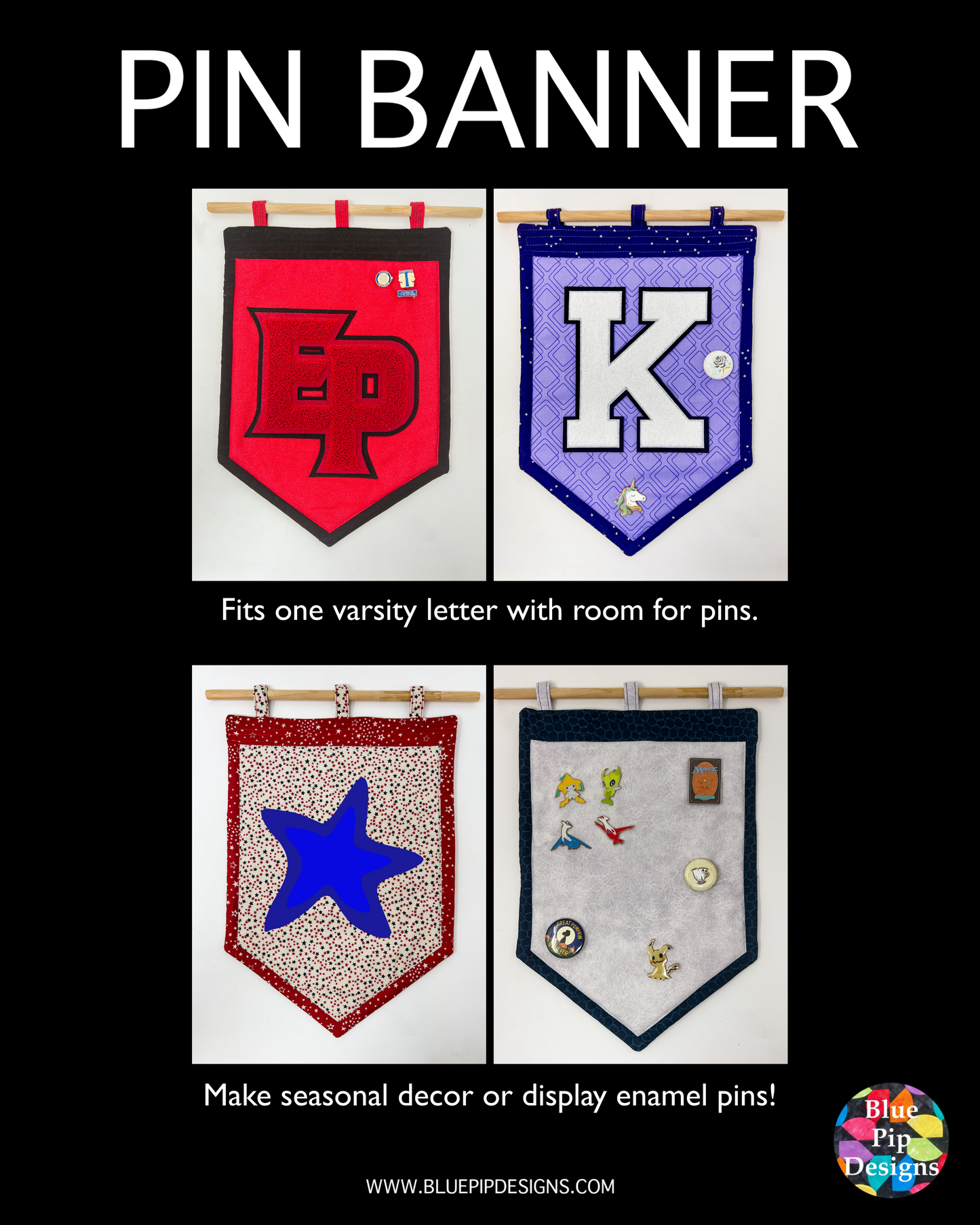 Pin Banner PDF Pattern - Automatic Download