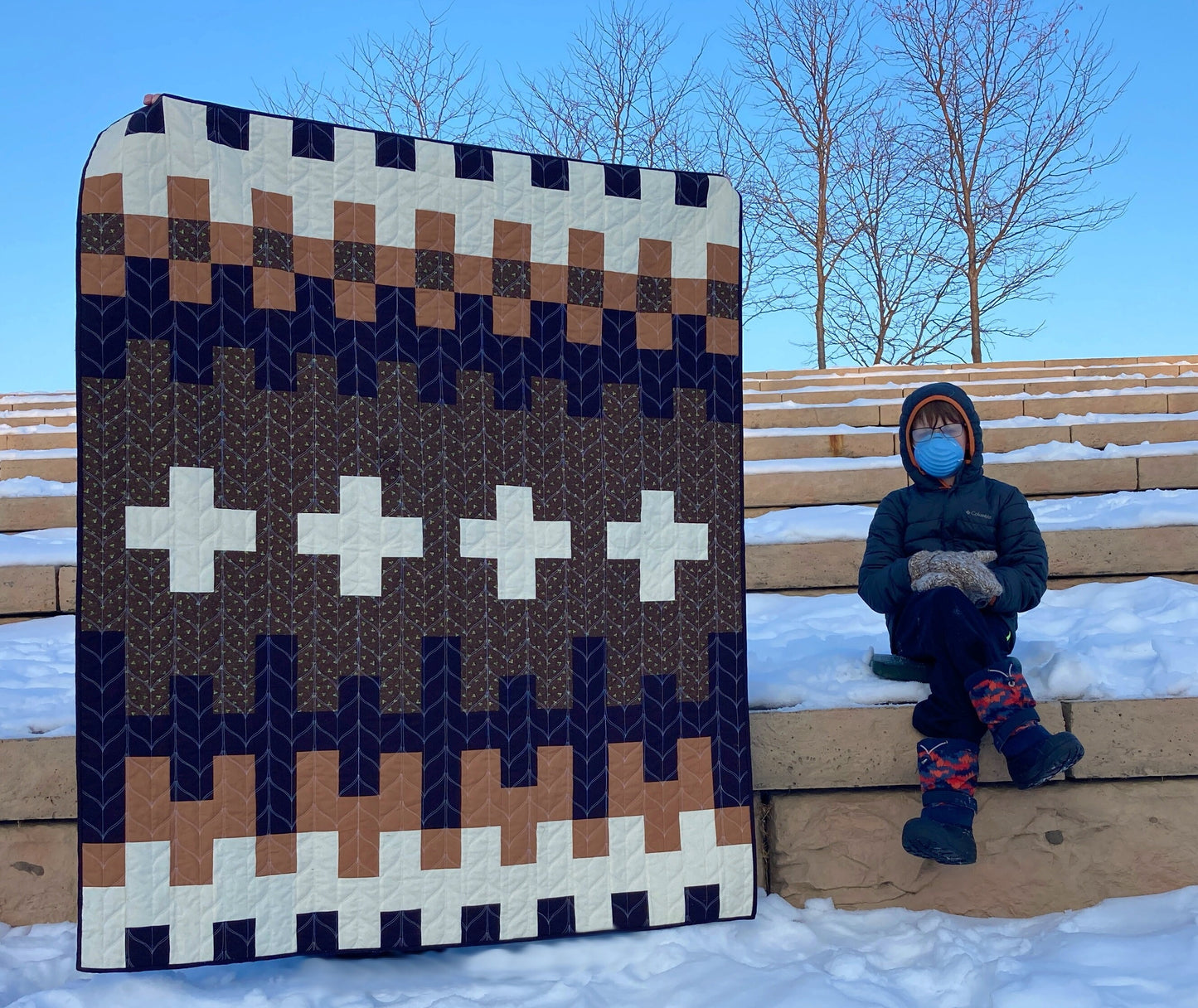 Bernie's Mittens Modern Quilt Pattern - Beginner Friendly (PDF)