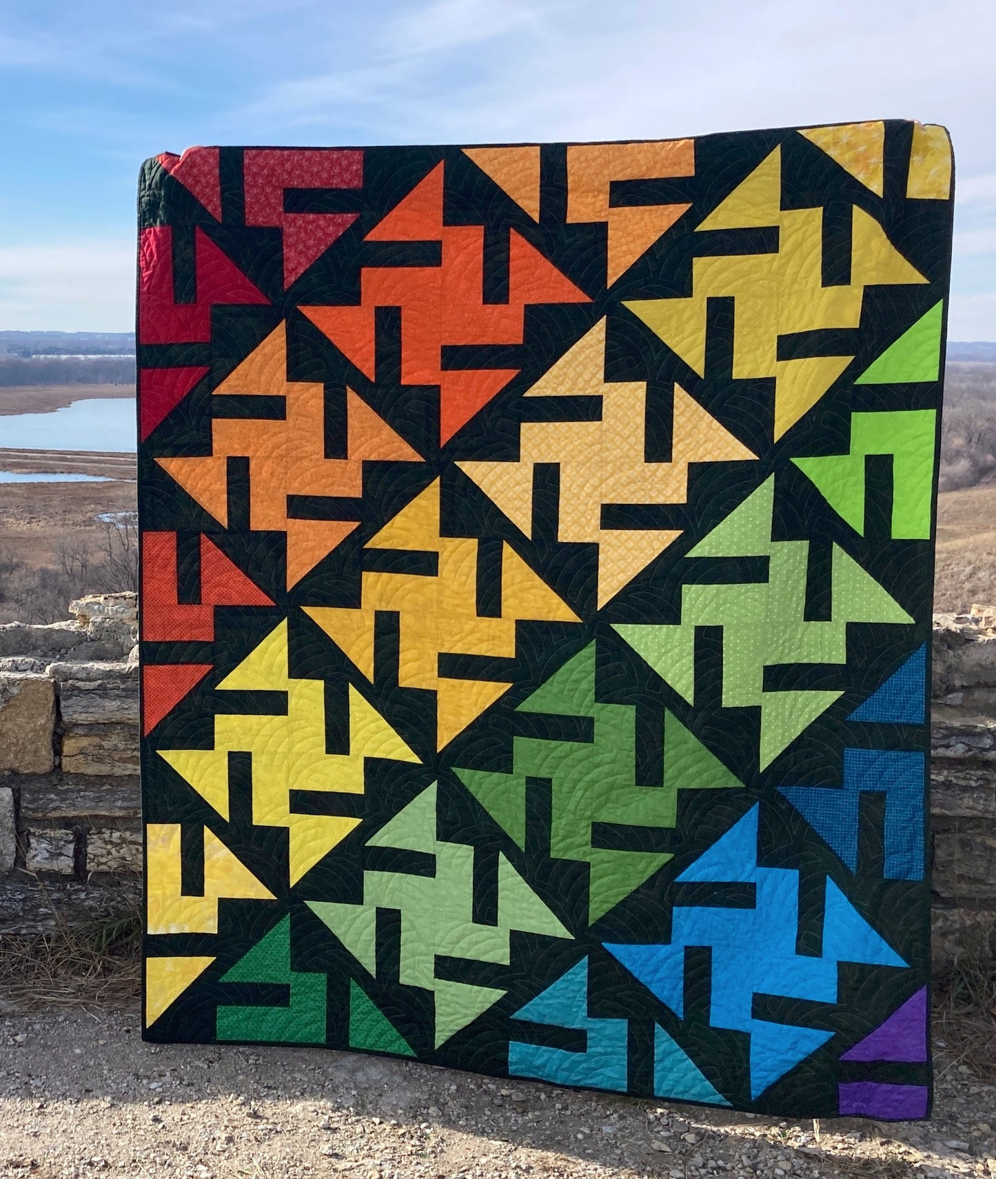 Zephyr - A Beginner-Friendly Modern Scrap Quilt Pattern in Five Sizes (PDF pattern)