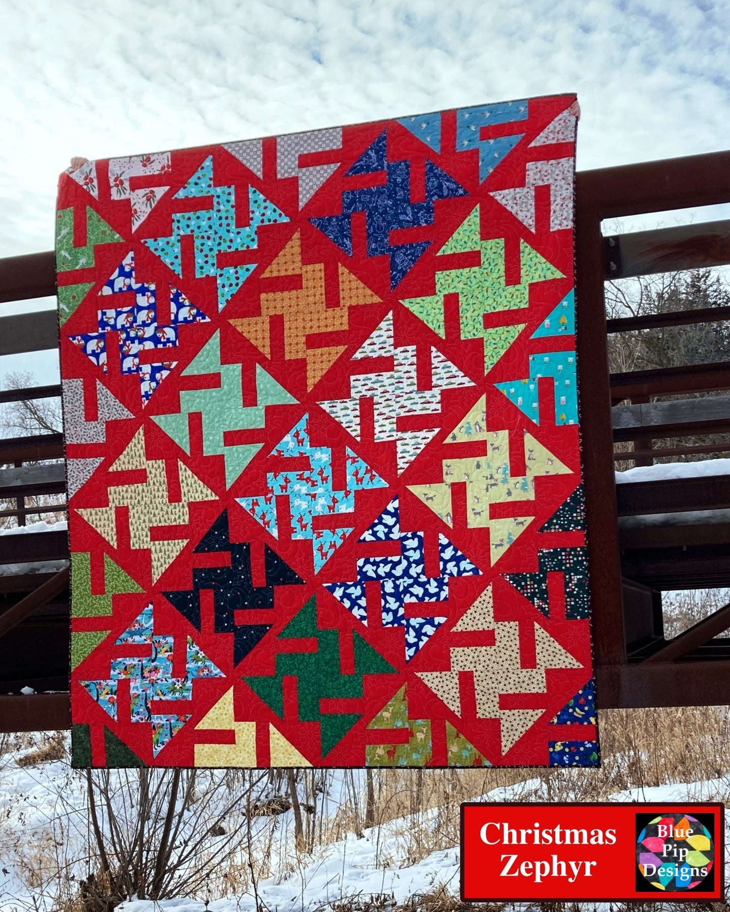 Zephyr - A Beginner-Friendly Modern Scrap Quilt Pattern in Five Sizes (PDF pattern)