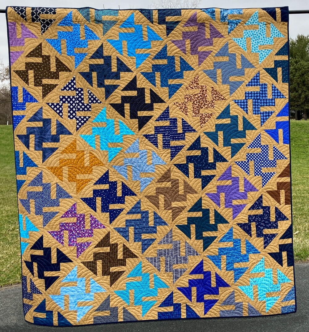 Zephyr - A Beginner-Friendly Modern Scrap Quilt Pattern in Five Sizes (PDF pattern)