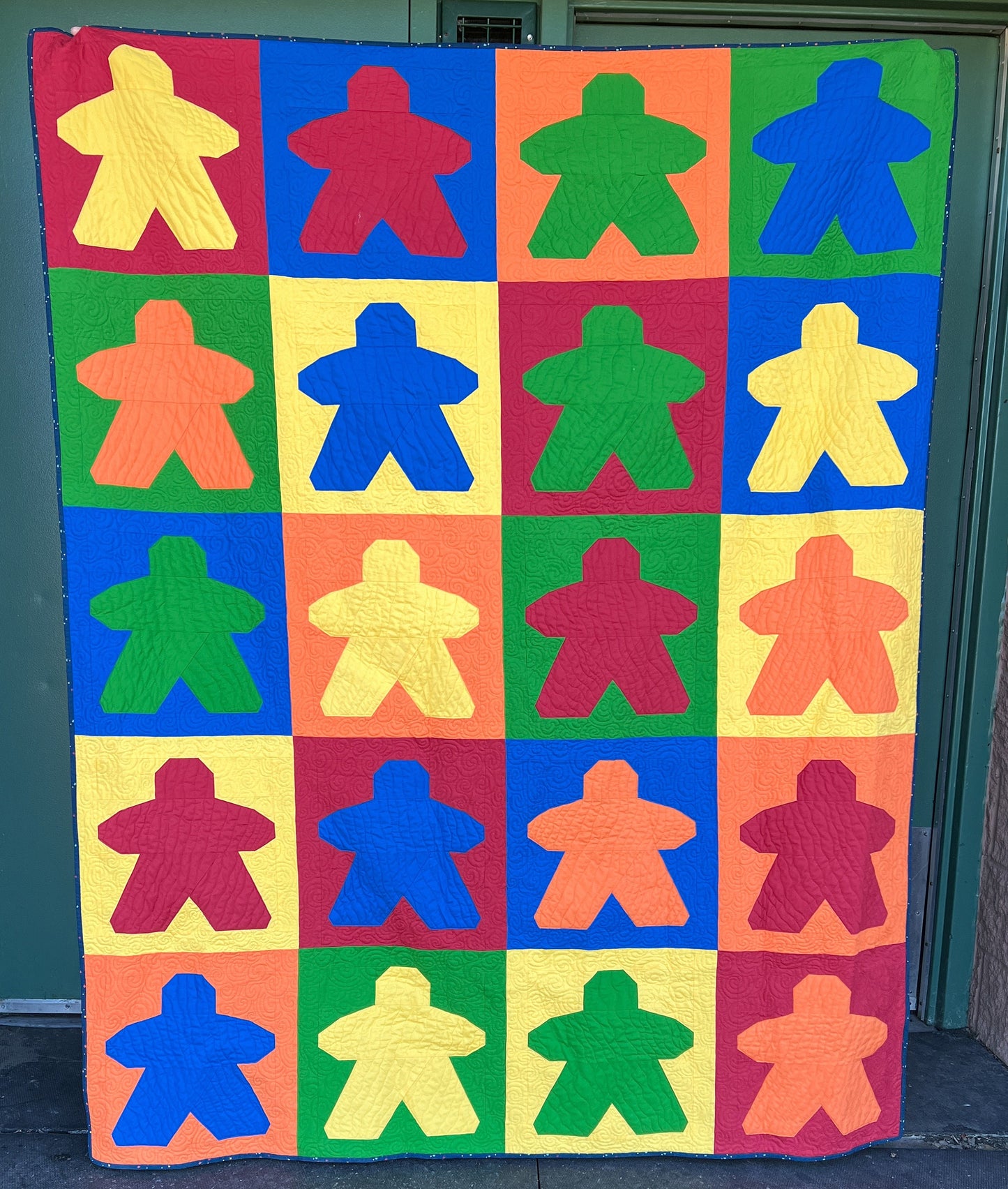 Meeple Game Night Paper Pieced Quilt Block (FPP) (PDF Pattern)