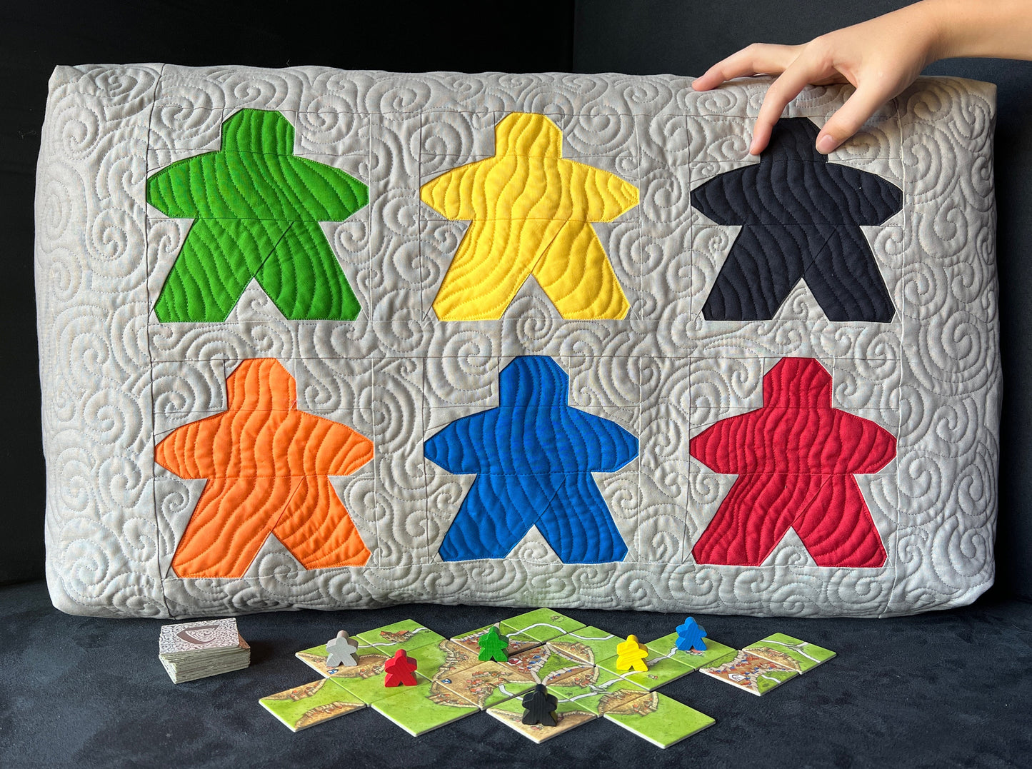 Meeple Game Night Paper Pieced Quilt Block (FPP) (PDF Pattern)