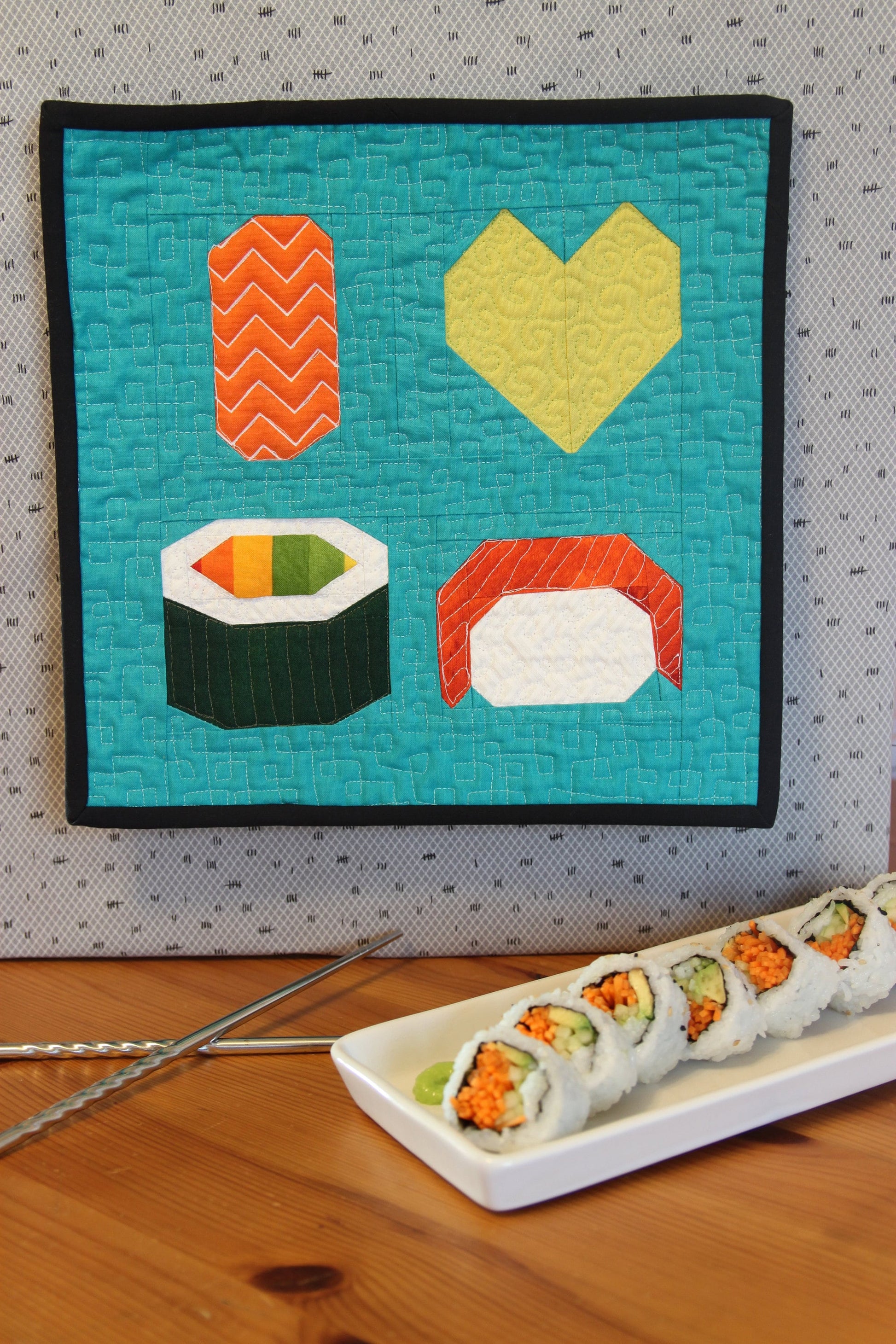 I Love Sushi - Modern Mini Quilt Pattern (PDF)