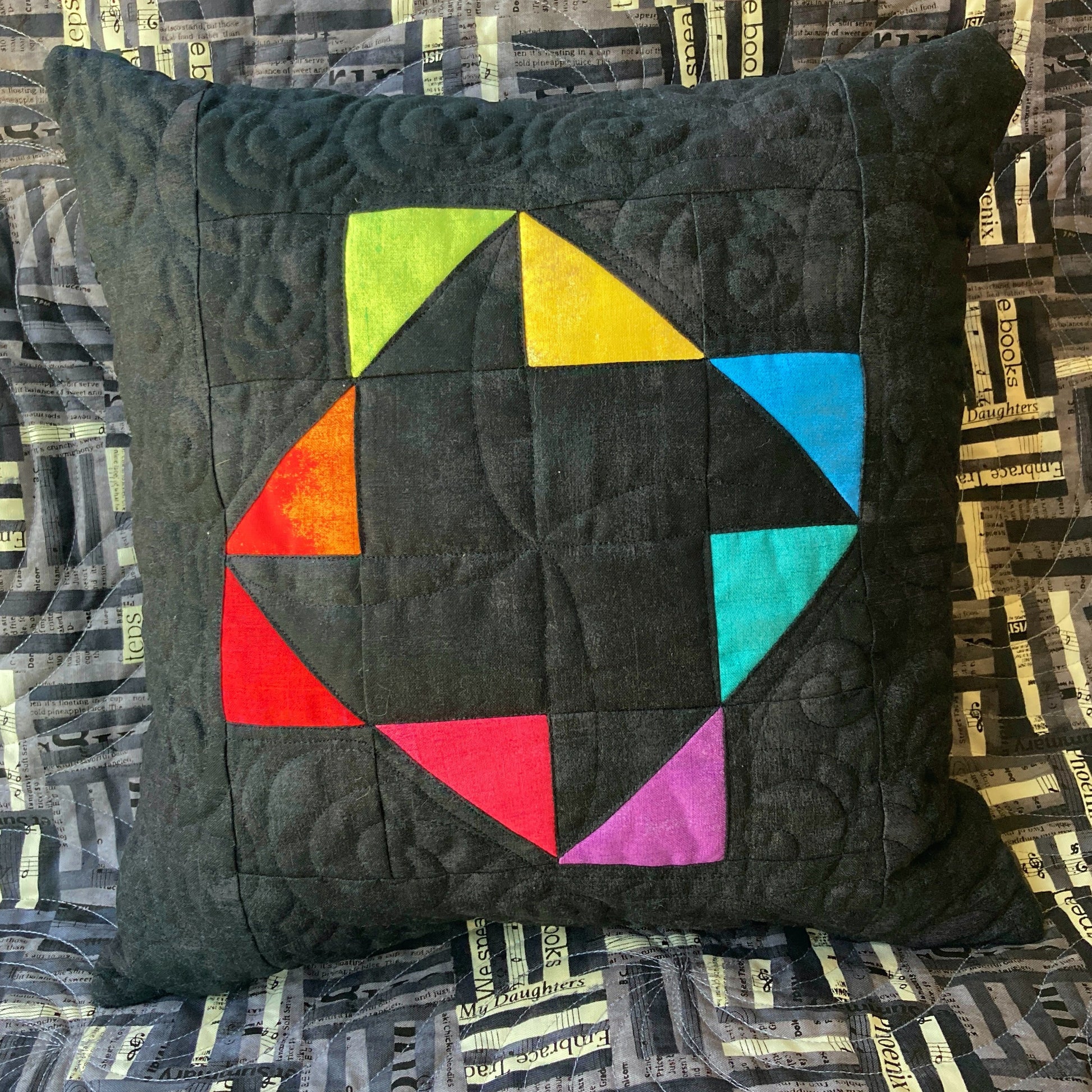 Shadow Pinwheel - Modern Quilted Pillow or Quilt PDF Pattern