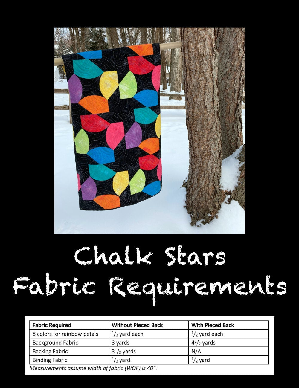 Chalk Stars - A Rainbow Modern Quilt Pattern (PDF) - Beginner-friendly curves